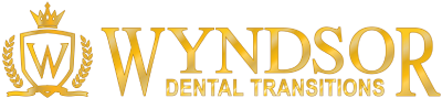 A green background with gold letters that say wynn dental training.