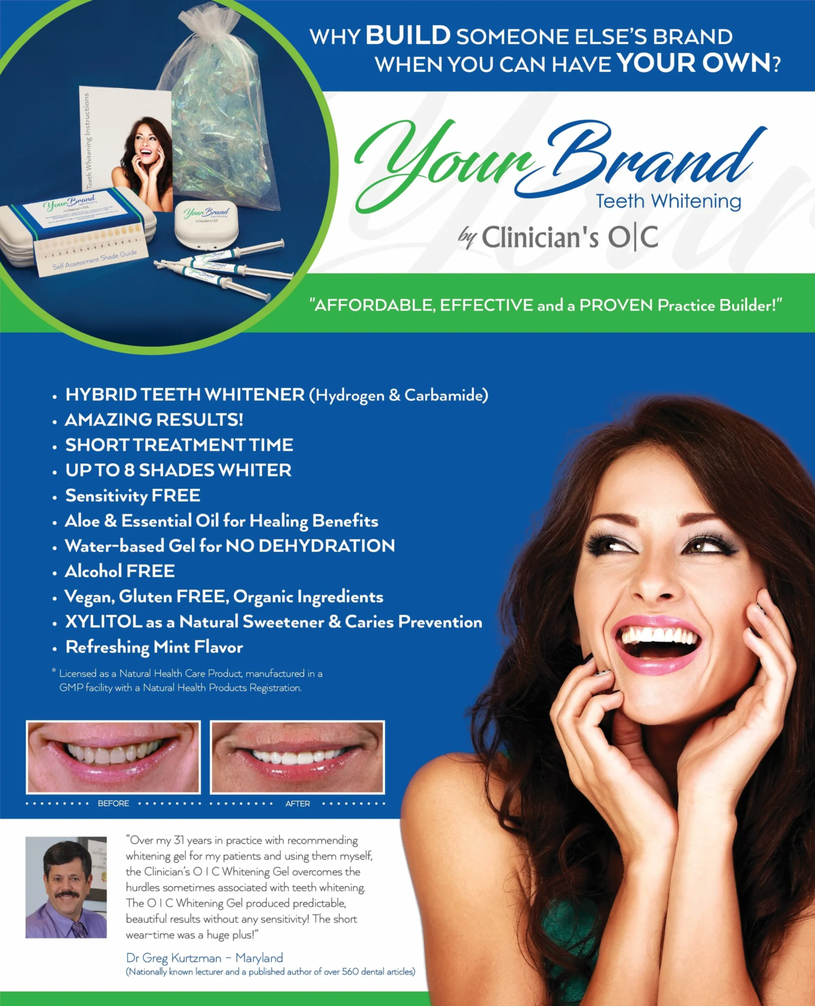 A flyer for a cosmetic dentist